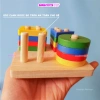 Bộ thả hình khối 4 cọc trụ gỗ Đồ chơi trí tuệ học hình, màu sắc, giá 36.000đ 6
