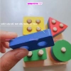 Bộ thả hình khối 4 cọc trụ gỗ Đồ chơi trí tuệ học hình, màu sắc, giá 36.000đ 7