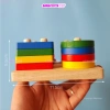 Bộ thả hình khối 4 cọc trụ gỗ Đồ chơi trí tuệ học hình, màu sắc, giá 36.000đ 8