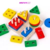 Bộ thả hình khối 4 cọc trụ gỗ Đồ chơi trí tuệ học hình, màu sắc, giá 36.000đ 9