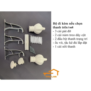 Bộ Thanh Treo Khung Treo Rèm Cửa, Màn Cửa - Tặng Ốc Vít, Giá Ưu Đãi 45.300₫ 4