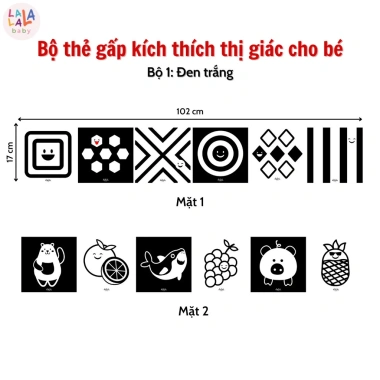 Bộ Thẻ Gấp Ziczac Kích Thích Thị Giác Trẻ Sơ Sinh Đến 1 Tuổi Lalala Baby 19.990đ
