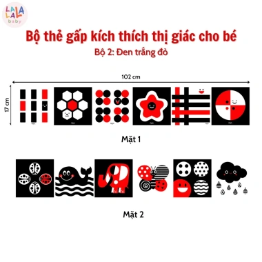 Bộ Thẻ Gấp Ziczac Kích Thích Thị Giác Trẻ Sơ Sinh Đến 1 Tuổi Lalala Baby 19.990đ