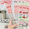 Bộ thìa đũa dĩa Sweetlife inox, hộp đựng văn phòng, họa tiết dâu tây - 36.000₫