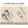 Bộ Thìa Nĩa Inox 304 Vân Rắn 2 Màu - Dùng Tráng Miệng, Trái Cây, Nhà Hàng, Khách Sạn Giá 19.000 VND 3
