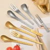 Bộ Thìa Nĩa Inox 304 Vân Rắn 2 Màu - Dùng Tráng Miệng, Trái Cây, Nhà Hàng, Khách Sạn Giá 19.000 VND 9