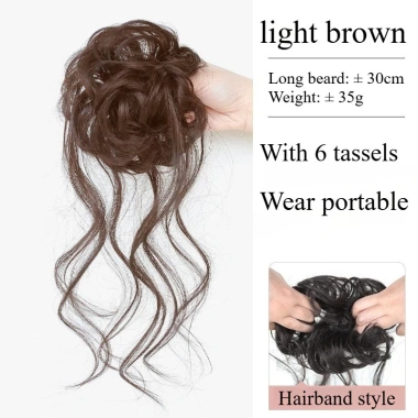 Bộ tóc giả Trung Quốc dây buộc + tua rua 30cm - Kiểu mềm mại tự nhiên, giảm còn 63.000 VND
