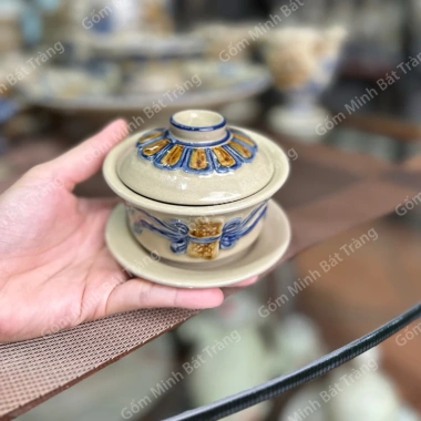 Bộ trà cúng, bát sâm & chung nước cúng Ban Thần Tài - Nổi gốm sứ BT, giảm còn 90.000đ 2
