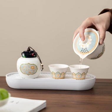 Bộ Trà Du Lịch 1 Nồi 3 Cốc - Bát Cốc Nhanh, Di Động, Ngoại Trời, 108.000₫