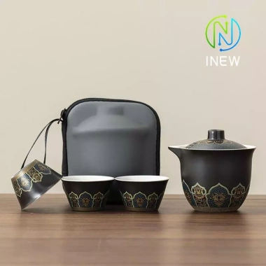 Bộ Trà Du Lịch 1 Nồi 3 Cốc - Bát Cốc Nhanh, Di Động, Ngoại Trời, 108.000₫