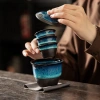 Bộ Trà Du Lịch Men Xanh Hoàng Thiện Cao, Túi Xách Chống Sóc, 3 Cốc Nhỏ Gọn, Pha Trà Ngoài 4