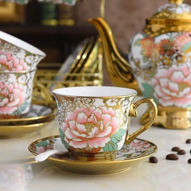 Bộ Trà Gốm Châu Âu Cao Cấp - Trà Chiều, Cà Phê Thơm Anh, Phòng Khách Sáng Tạo, Giá ưu đãi 409.315 VND