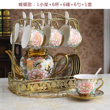 Bộ Trà Gốm Châu Âu Cao Cấp - Trà Chiều, Cà Phê Thơm Anh, Phòng Khách Sáng Tạo, Giá ưu đãi 409.315 VND