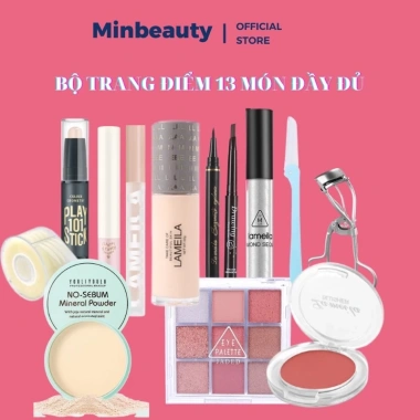 Bộ trang điểm 13 món Make Up cho người mới học - Mascara, kẻ mắt, kẻ mày - 169.000₫