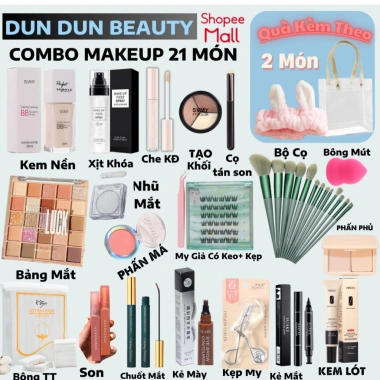 Bộ Trang Điểm 21+17 Món Dung Trần Dunsi - Đầy Đủ Cho Người Mới Học, Giá 299.000₫