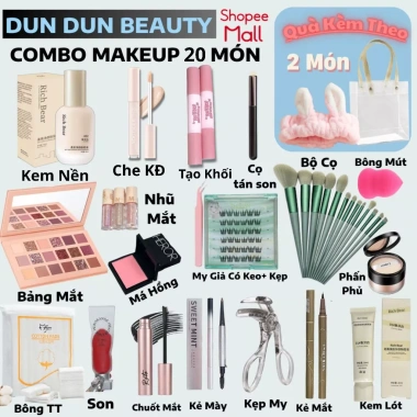 Bộ Trang Điểm 21+17 Món Dung Trần Dunsi - Đầy Đủ Cho Người Mới Học, Giá 299.000₫