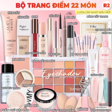 Bộ trang điểm đầy đủ 12-24 món: kem nền, phấn phủ, son - Giá chỉ 99.000đ