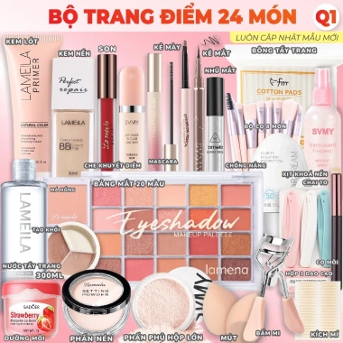 Bộ trang điểm đầy đủ 12-24 món: kem nền, phấn phủ, son - Giá chỉ 99.000đ 2