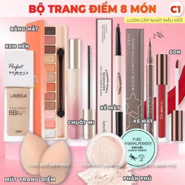 Bộ trang điểm đầy đủ 12-24 món: kem nền, phấn phủ, son - Giá chỉ 99.000đ 10