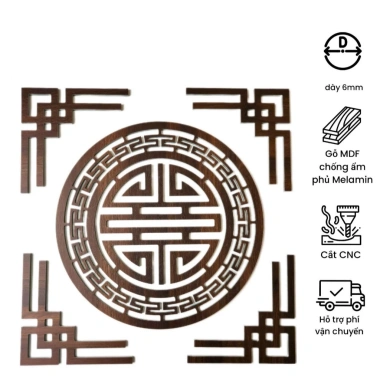 Bộ trang trí ban thờ, phòng thờ gỗ MDF Thái Lan chống ẩm màu nâu óc chó 41cm 80.000đ 4