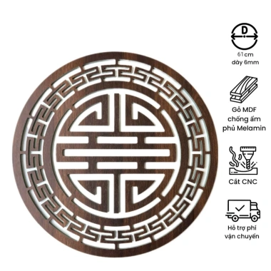 Bộ trang trí ban thờ, phòng thờ gỗ MDF Thái Lan chống ẩm màu nâu óc chó 41cm 80.000đ 8