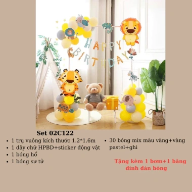 Bộ trang trí sinh nhật trụ vuông 1.2x1.6m kèm bơm, băng dính bóng - Chỉ 147k 6 Bộ trang trí sinh nhật trụ vuông 1.2x1.6m kèm bơm, băng dính bóng - Chỉ 147k 6