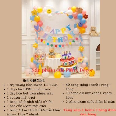 Bộ trang trí sinh nhật trụ vuông 1.2x1.6m kèm bơm, băng dính bóng - Chỉ 147k 10 Bộ trang trí sinh nhật trụ vuông 1.2x1.6m kèm bơm, băng dính bóng - Chỉ 147k 10