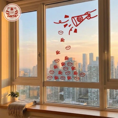 Bộ Trang Trí Tết Loa Lộc Lá, Mèo Thần Tài - Dán Tường, Cửa Kính, Đèn Lồng, Thỏi Vàng, 29.800đ