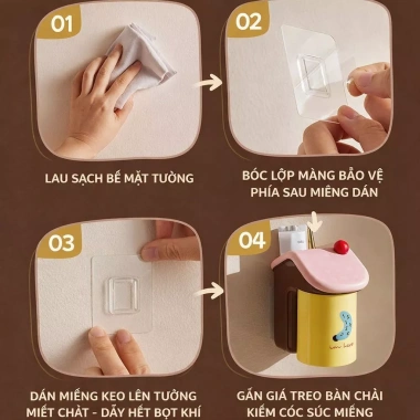 Bộ treo bàn chải và cốc súc miệng hút nam châm ngôi nhà mini dễ thương 122.500₫ 4