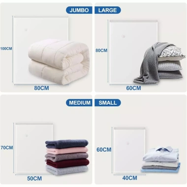 Bộ Túi Bảo Quản Hút Chân Không Nén 6O33 - Chống Bụi, Giữ Quần Áo, Chăn, Giá Ưu Đãi 547.993₫ 9