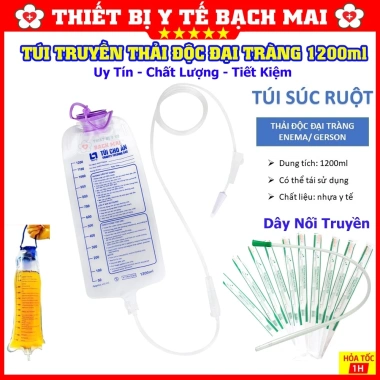 Bộ Túi Truyền Súc Ruột Enema 1.200ml + 10 Dây Nối - Tiện lợi, An toàn, Giá chỉ 34.000₫ 10