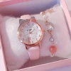 Bộ vòng tay đồng hồ YUNAUN - Đồng hồ da thạch anh, tai mèo dễ thương, giảm giá 22% 10