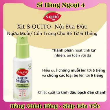 Bộ Xịt Chống Muỗi, Kem, Thanh Lăn, Gel Squito Free cho Bé Sơ Sinh - Đức, Giá chỉ 185.000₫