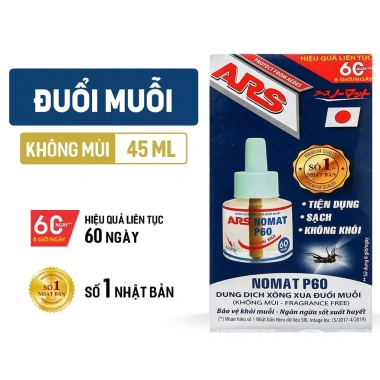 Bộ xông muỗi ARS Nomat P60 Nhật Bản kèm dung dịch, dùng 2 tháng, chỉ 24.496₫