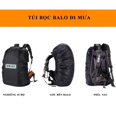 Bọc balo đi mưa logo SWAT phản quang - Bảo vệ balo mùa mưa, giảm giá 53k