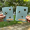 Bọc hộ chiếu xanh lam nhạt khắc tên, charm retro ghép thành tên độc đáo - 109.000₫