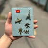 Bọc hộ chiếu xanh lam nhạt khắc tên, charm retro ghép thành tên độc đáo - 109.000₫ 2