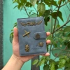 Bọc hộ chiếu xanh xám pastel, quai gài, gắn tên, charm cá tính, ngăn thẻ SIM 139k 8