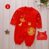 Body Đầy Tháng Thôi Nôi Tết Tài Lộc Dài Tay Liền Thân Màu Đỏ cho Bé Trai & Bé Gái Sơ Sinh - Giá 49.000 VND 3