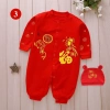 Body Đầy Tháng Thôi Nôi Tết Tài Lộc Dài Tay Liền Thân Màu Đỏ cho Bé Trai & Bé Gái Sơ Sinh - Giá 49.000 VND 4