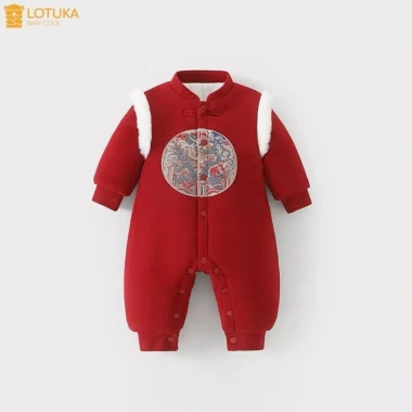 Body Tết 2.026 Thêu Nỉ Bông Lót Lông Nhung LOTUKA cho Bé 3-12kg - Tài Lộc 149.000 2