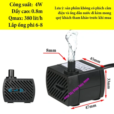 Bơm chìm mini 4-30W 220V đa năng cho bể cá, non bộ, quạt điều hoà hơi nước - Giá chỉ 31.000₫ 2