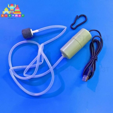 Bơm oxy mini chạy pin 3V-6V kèm ống đá sủi 1m, cáp USB, dùng sạc dự phòng – LK594 10