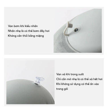 BOMIDI Gối Chữ U Tự Bơm Hơi Du Lịch Gọn Xám - Chỉ 99.000₫, giảm từ 119.790₫ 5