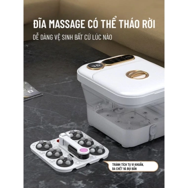 Bồn Ngâm Chân Massage Gấp Gọn Wisezen - Tự Động, Con Lăn, Hồng Ngoại Sục Khí, Giá Ưu Đãi 519k 5