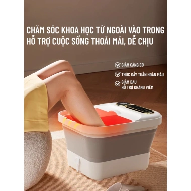 Bồn Ngâm Chân Massage Gấp Gọn Wisezen - Tự Động, Con Lăn, Hồng Ngoại Sục Khí, Giá Ưu Đãi 519k 8