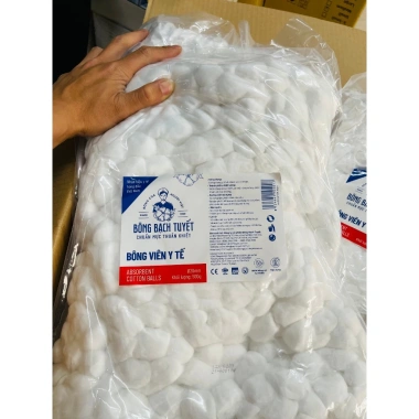 Bông bạch tuyết viên bông ý tế chính hãng túi 500 - Dạng viên nén, giảm còn 150.000 VND