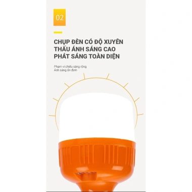 Bóng đèn LED sạc tích điện 150W siêu sáng dùng 6-8h, có móc treo, giá 46.000 VND 2