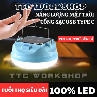 Bóng đèn tích điện 200W siêu sáng LED năng lượng mặt trời, móc treo nam châm, sạc USB‑C - chỉ 112.000₫ 2
