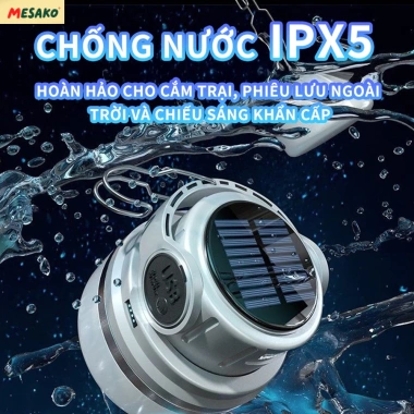 Bóng đèn tích điện cổng sạc Type-C và sạc năng lượng mặt trời chống thấm, cho hoạt động ngoài trời, giá chỉ 139.000₫ 5
